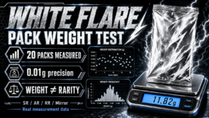 Japanese White Flare Pack Weight Test | 20 Packs Measured for SR, AR, RR & Mirror Cards