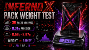 Japanese Inferno X Pack Weight Test | 30 Packs Measured for SR, AR, RR & R