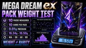 Japanese MEGA Dream ex Pack Weight Test | 10 Packs Measured for MA, SR, AR & RR